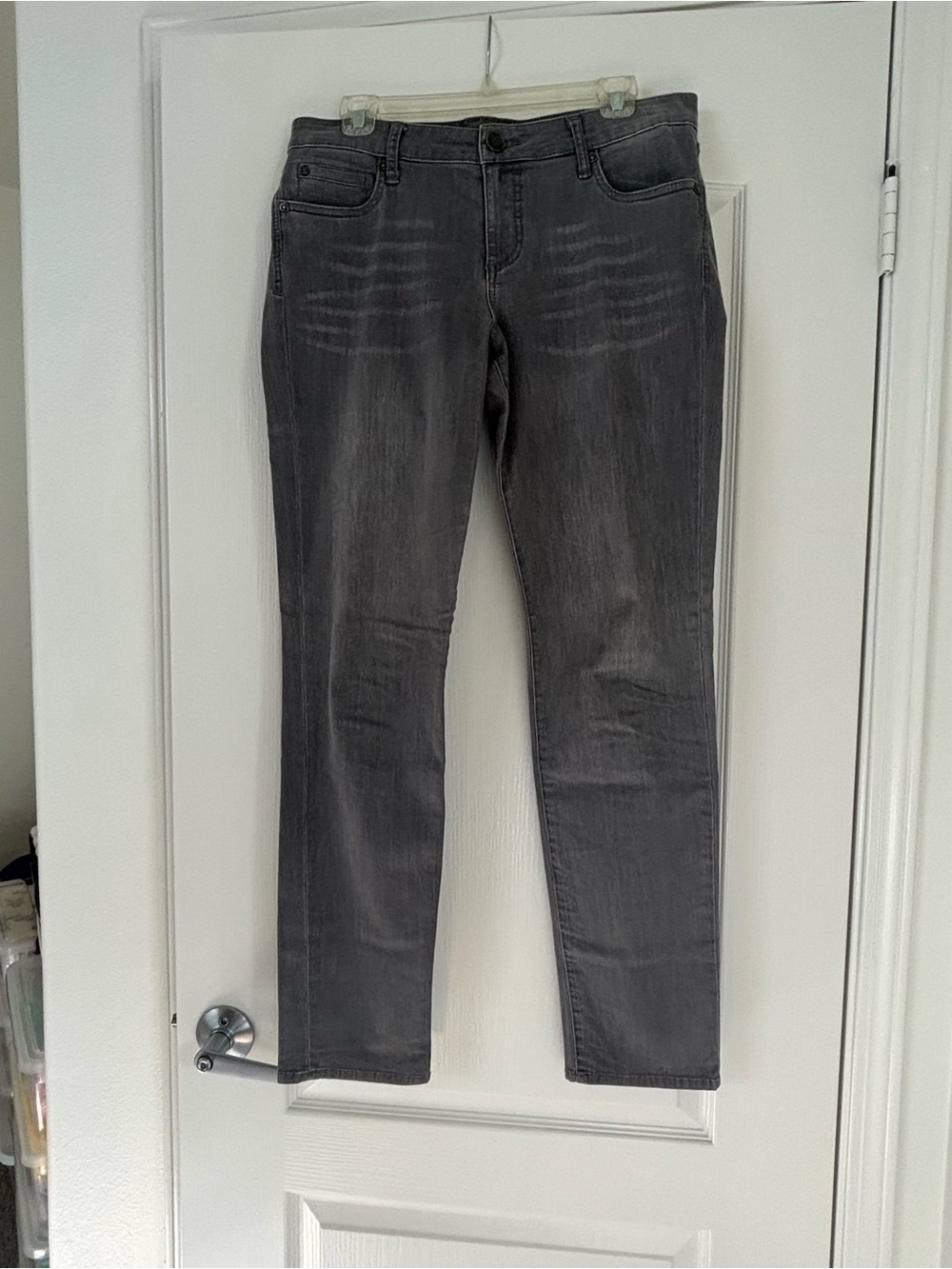 Kut from the Kloth Women’s Diana Skinny Jeans in Charcoal Gray - dark academia